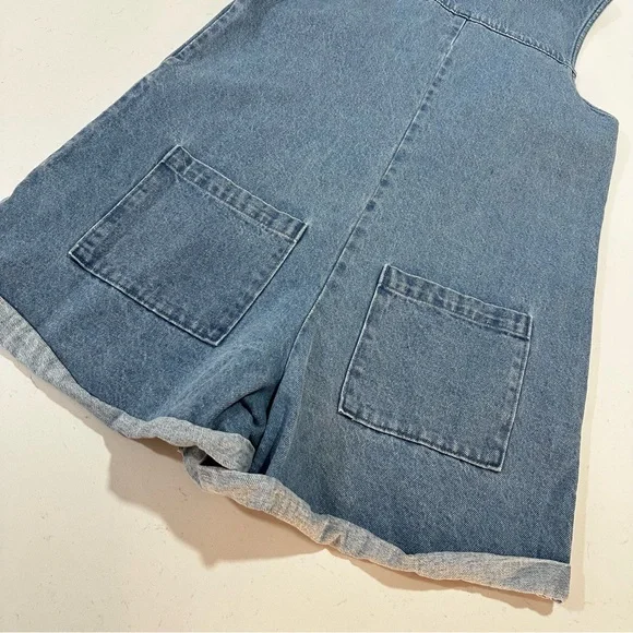 Show Me Your MuMu Denim Zip Up Romper - Size M - Picture 7 of 8